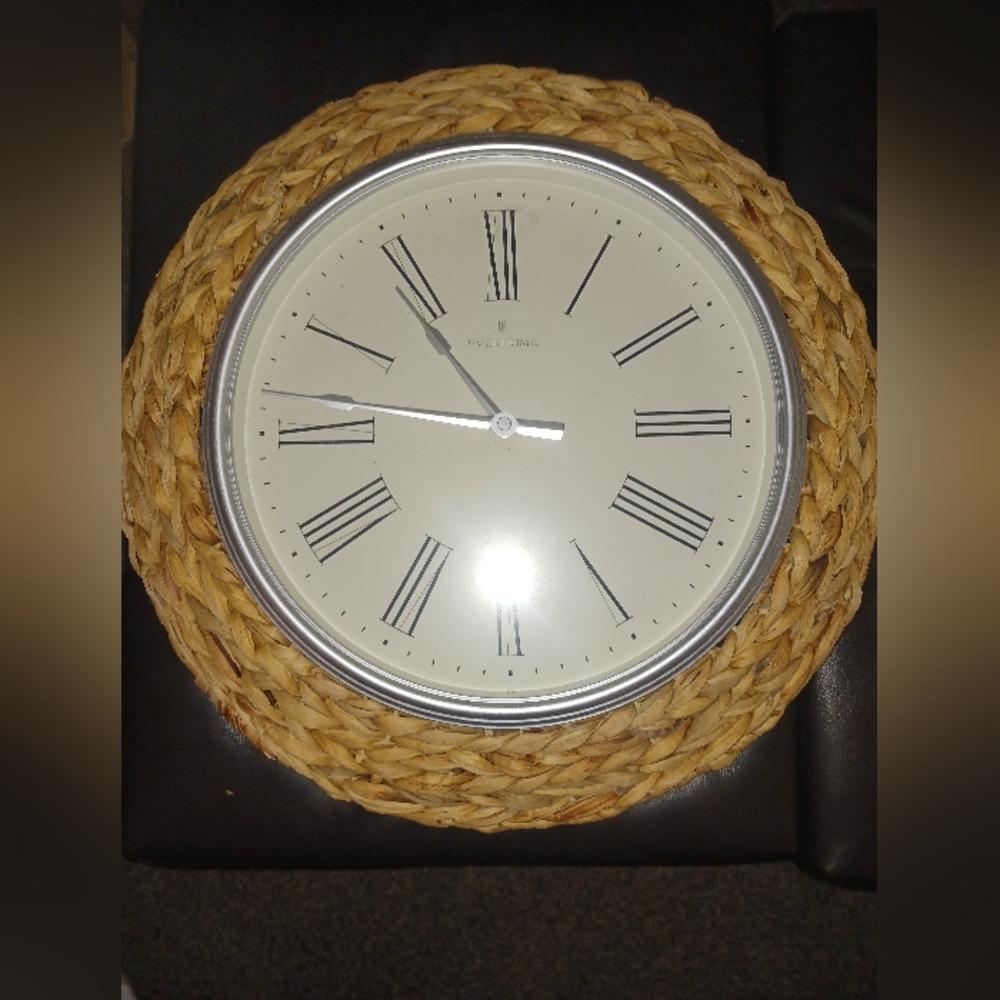 Round Woven Rope Wall Clock - Natural